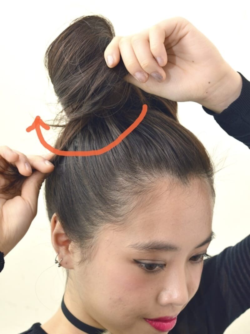 リボンをピンで固定していた方は１度はずし再度とめてください