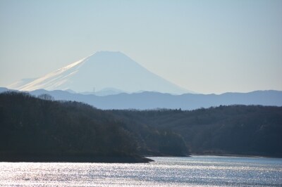 狭山湖畔から望む富士山