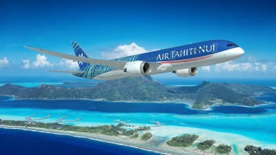 エア タヒチ ヌイの日本線でも運航される最新の飛行機、通称「ドリームライナー」