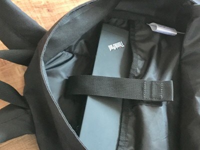 無印良品リュック。PC収納